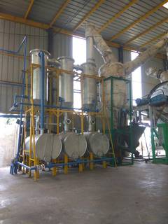 Plastic waste to fuel conversion plant measuring 3,000 sq. ft. with machines for sale.